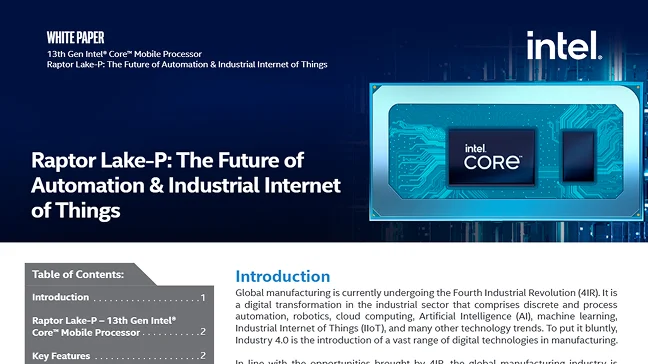 Raptor Lake-P: The Future of Automation & Industrial Internet of Things