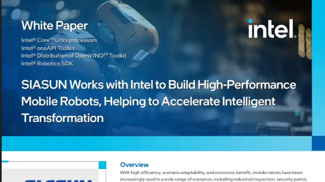 SIASUN Works with Intel to Build High-Performance Mobile Robots, Helping to Accelerate Intelligent Transformation