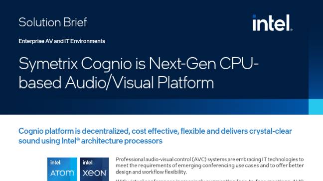 Symetrix Cognio is Next-Gen CPU-based Audio/Visual Platform