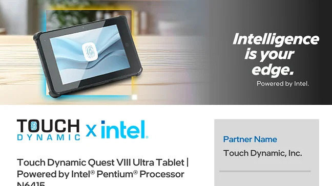 Touch Dynamic Quest VIII Ultra Tablet Powered by Intel® Pentium® Processor N6415